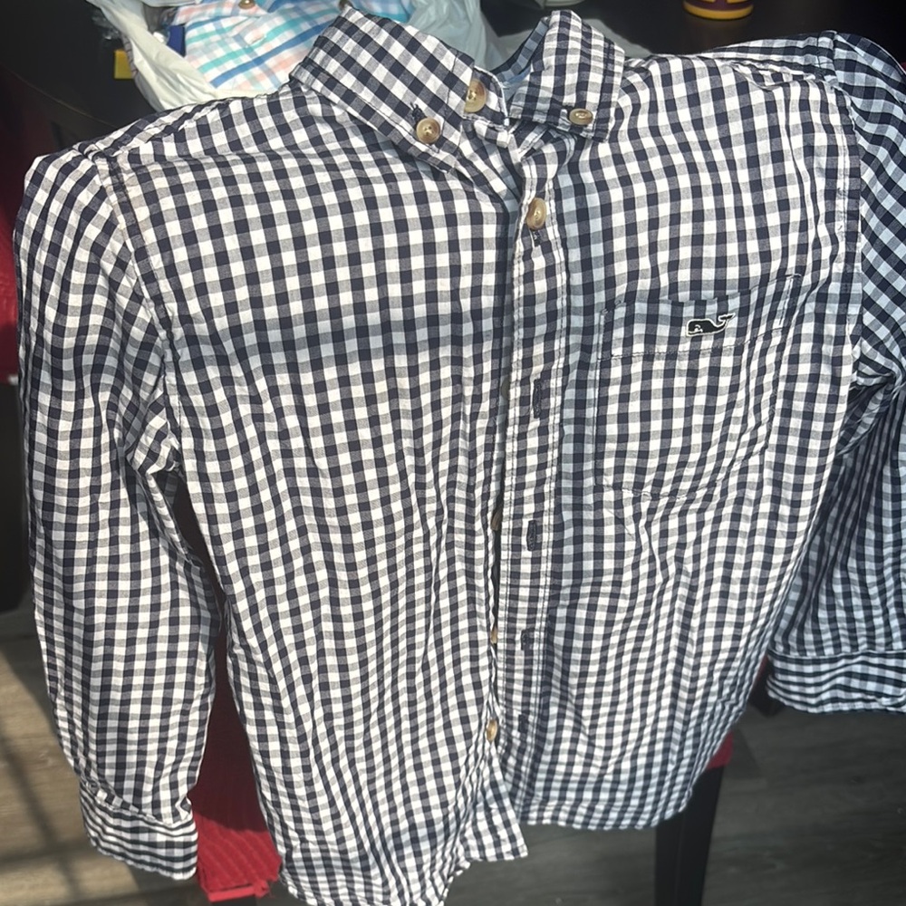 Boy’s Blue and White Checkered Shirt